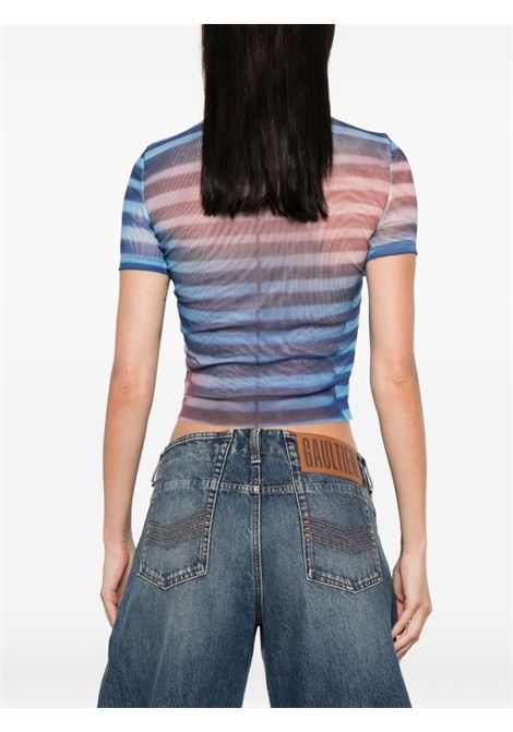 t-shirt water baby donna azzurra, blu e pesca JEAN PAUL GAULTIER | 25/03-W-TO318-M005P565034